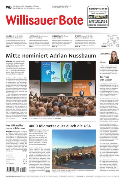 Willisauer Bote 2026-10-16
